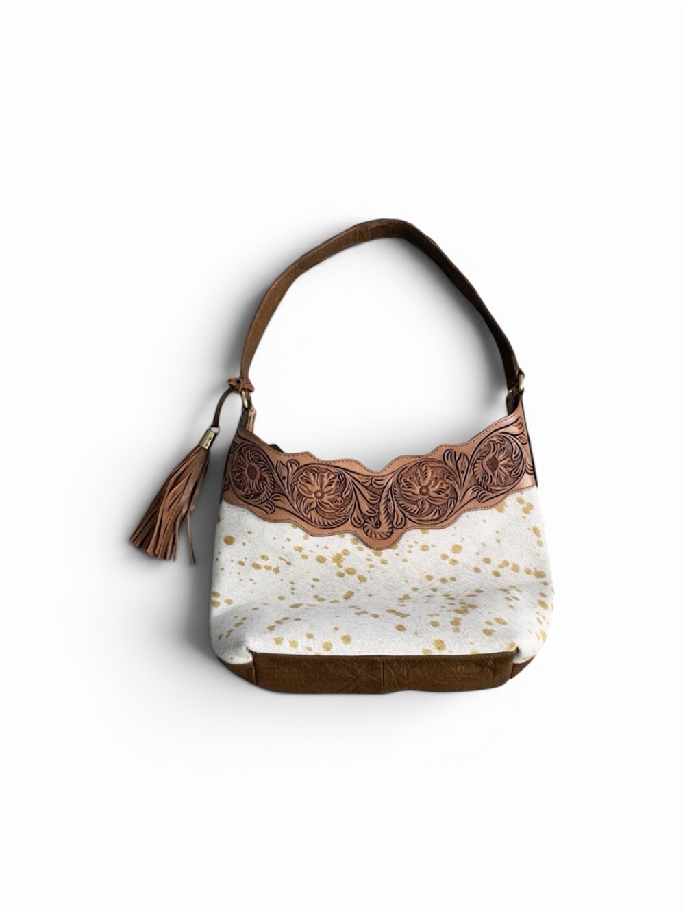 NWOT NOCONA KIMBERLY STYLE Cowhide CONCEAL CARRY SHOULDER PURSE Western BROWN